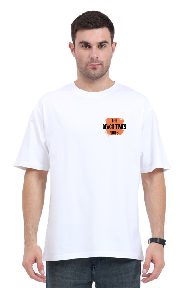 The Beach Times 1986 Oversized T Shirt for Men - Curious Case Clothing