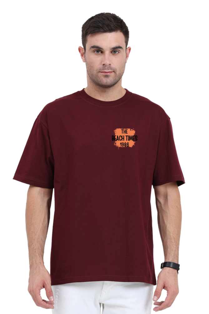 The Beach Times 1986 Oversized T Shirt for Men - Curious Case Clothing