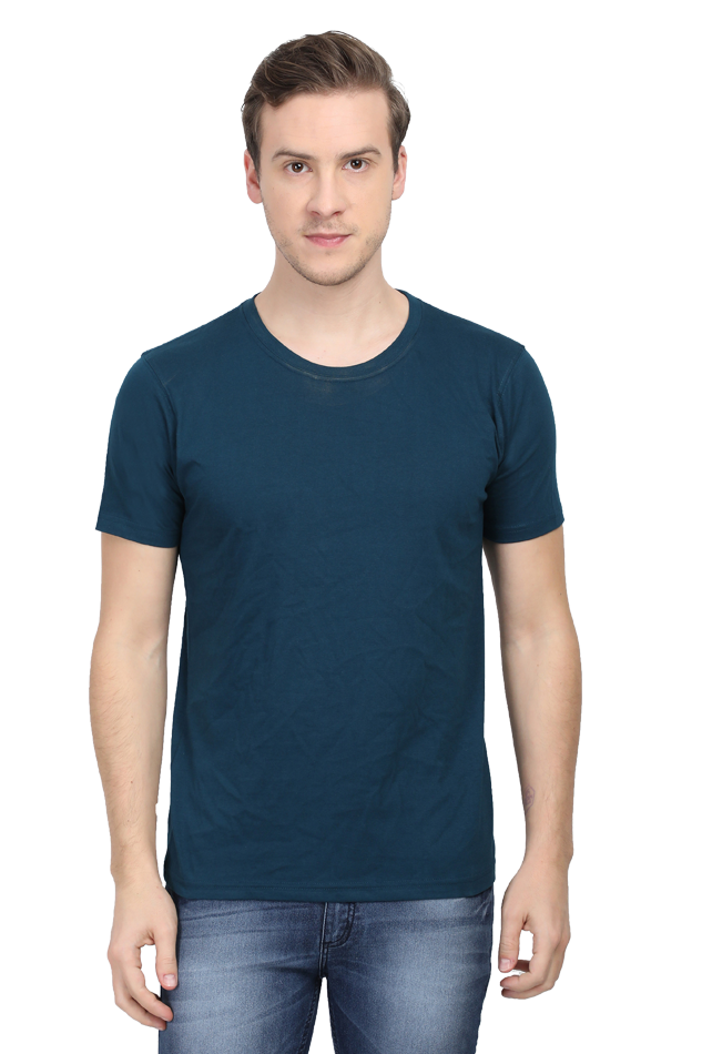 Plain Petrol Blue T Shirt For Men - Curious Case Clothing