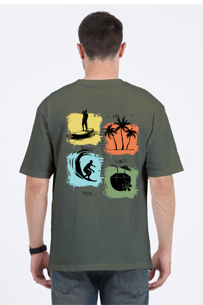 The Beach Times 1986 Oversized T Shirt for Men - Curious Case Clothing