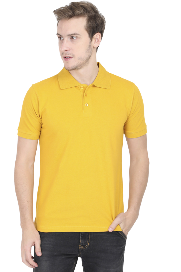 Mustard Yellow Polo T Shirt For Men - Curious Case Clothing