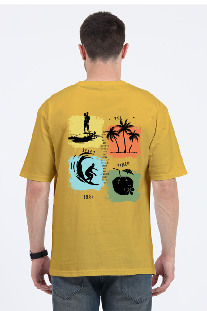 The Beach Times 1986 Oversized T Shirt for Men - Curious Case Clothing