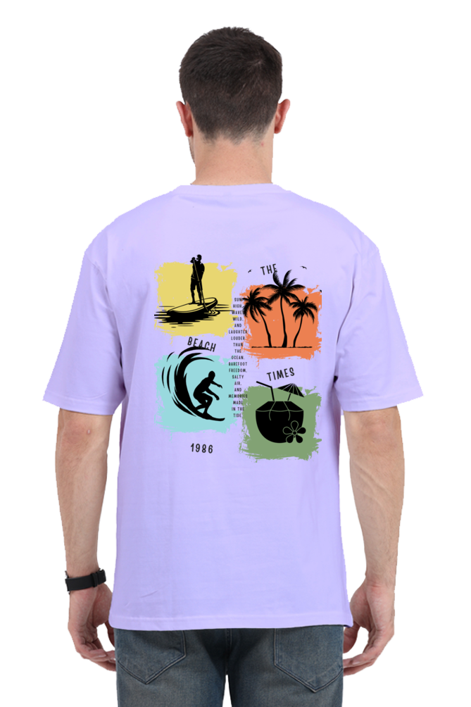 The Beach Times 1986 Oversized T Shirt for Men - Curious Case Clothing