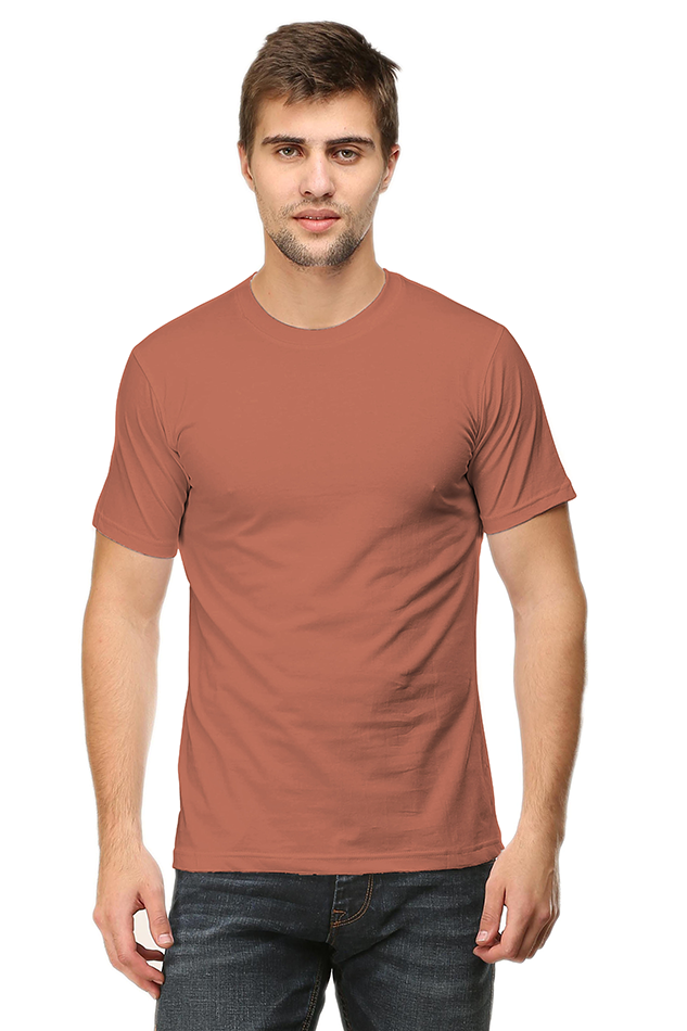 Plain Copper Brown T Shirt For Men - Curious Case Clothing