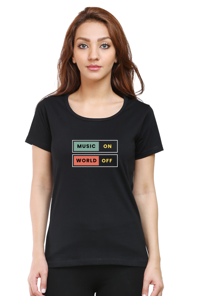 Music On World Off Classic Women T Shirt