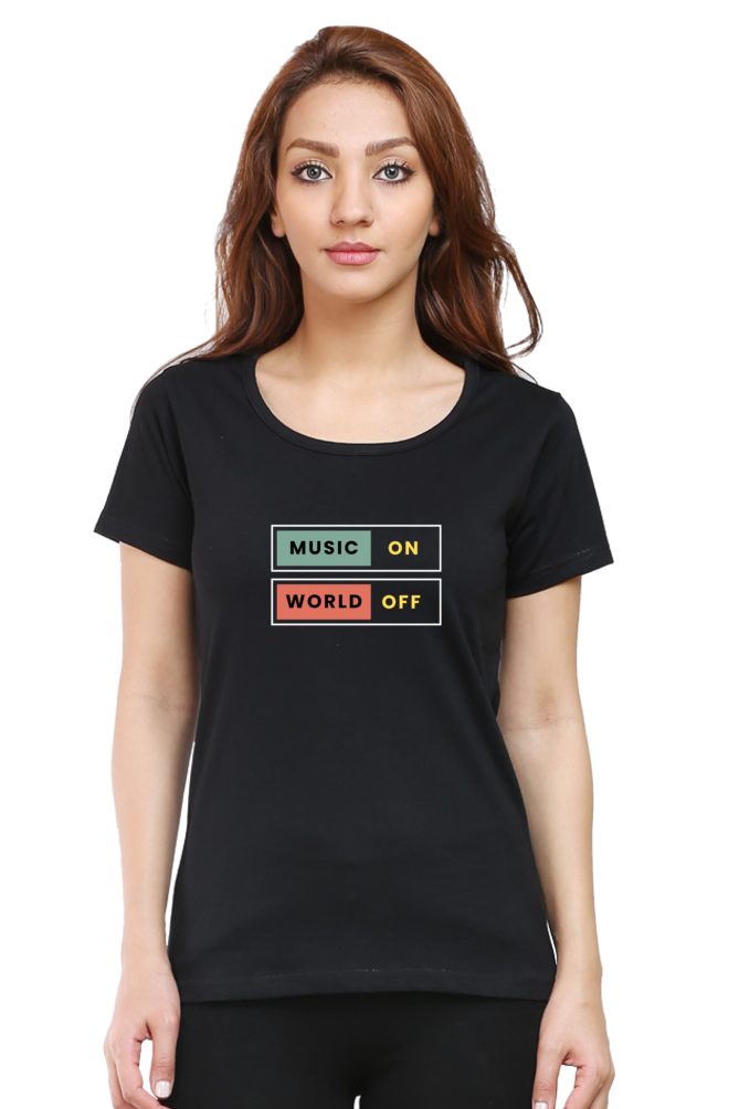 Music On World Off Classic Women T Shirt