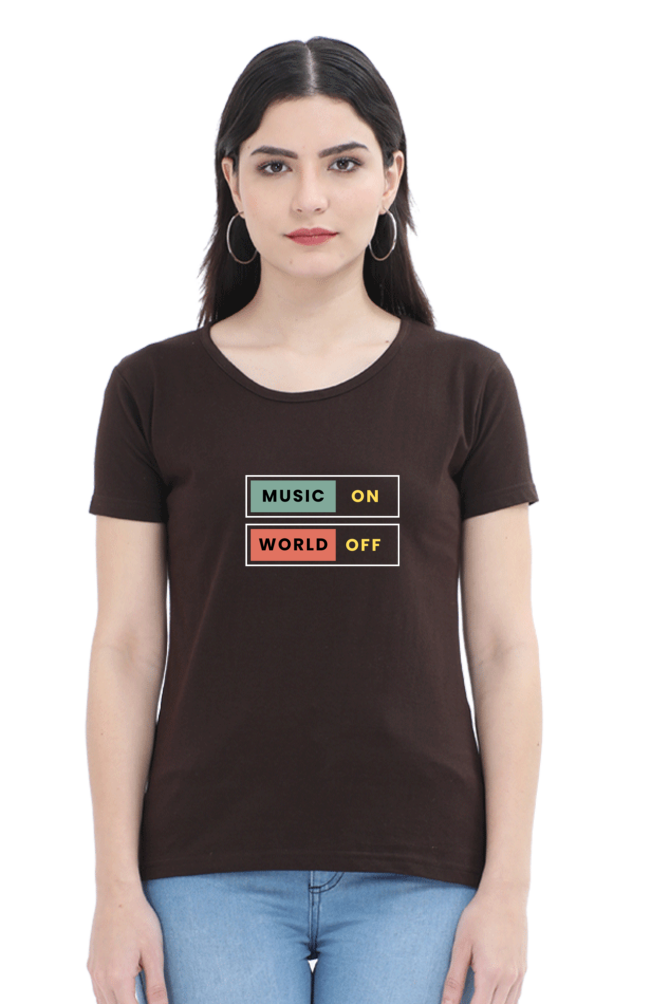 Music On World Off Classic Women T Shirt