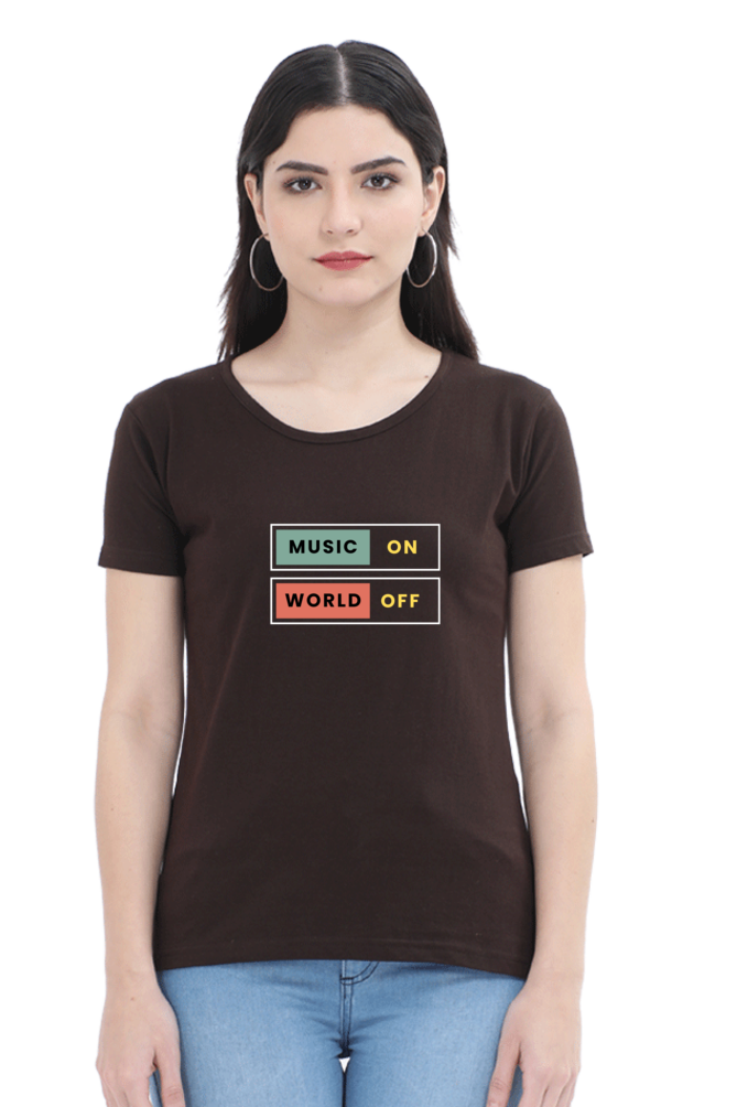 Music On World Off Classic Women T Shirt