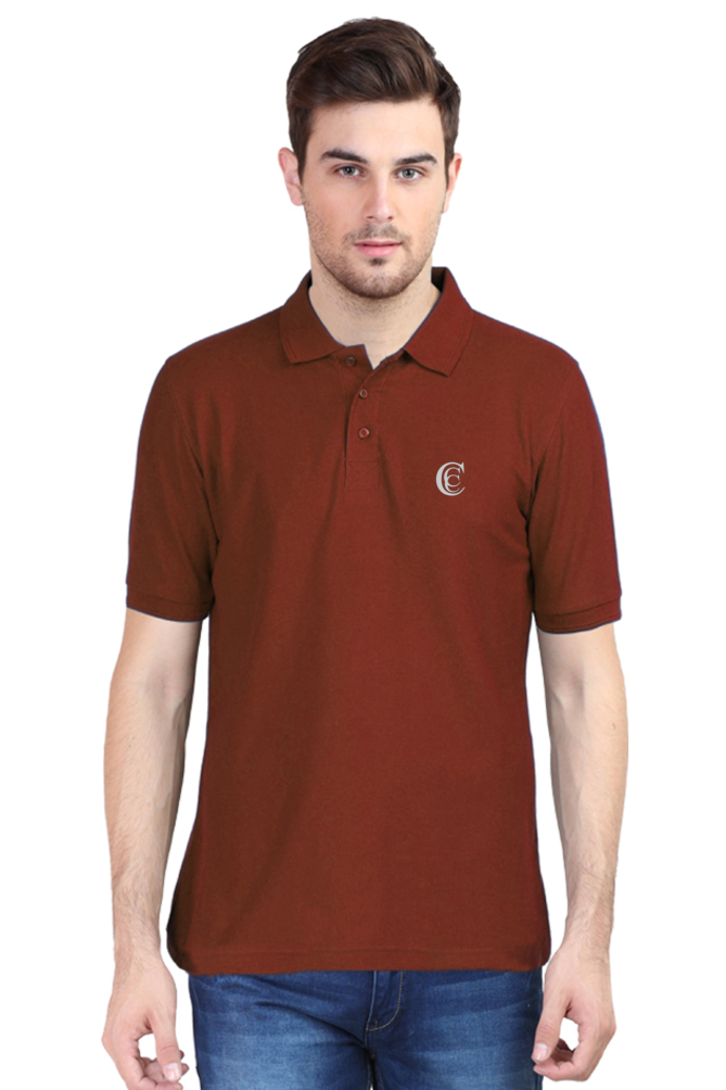 Classic Embroidery Brick Red Polo T-Shirt For Men - Curious Case Clothing