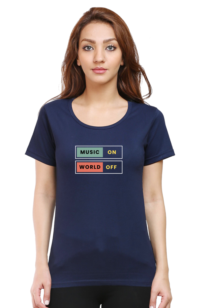 Music On World Off Classic Women T Shirt