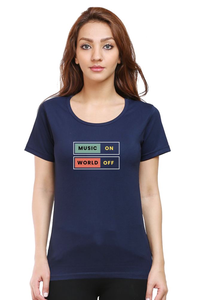 Music On World Off Classic Women T Shirt