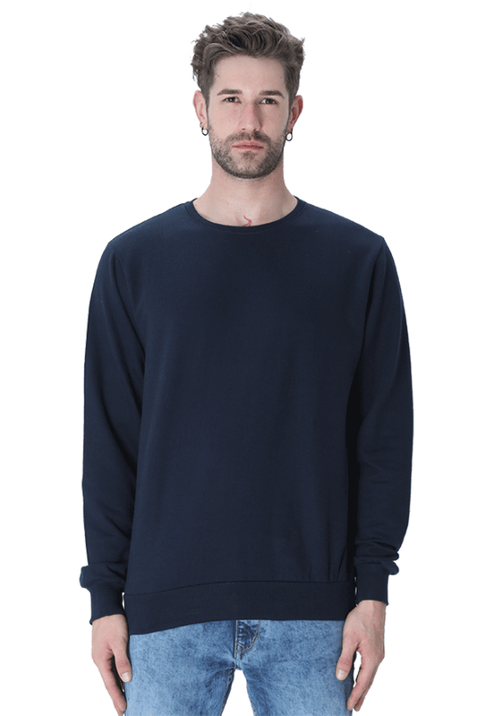 Men's Sweatshirt - Solid Navy Blue