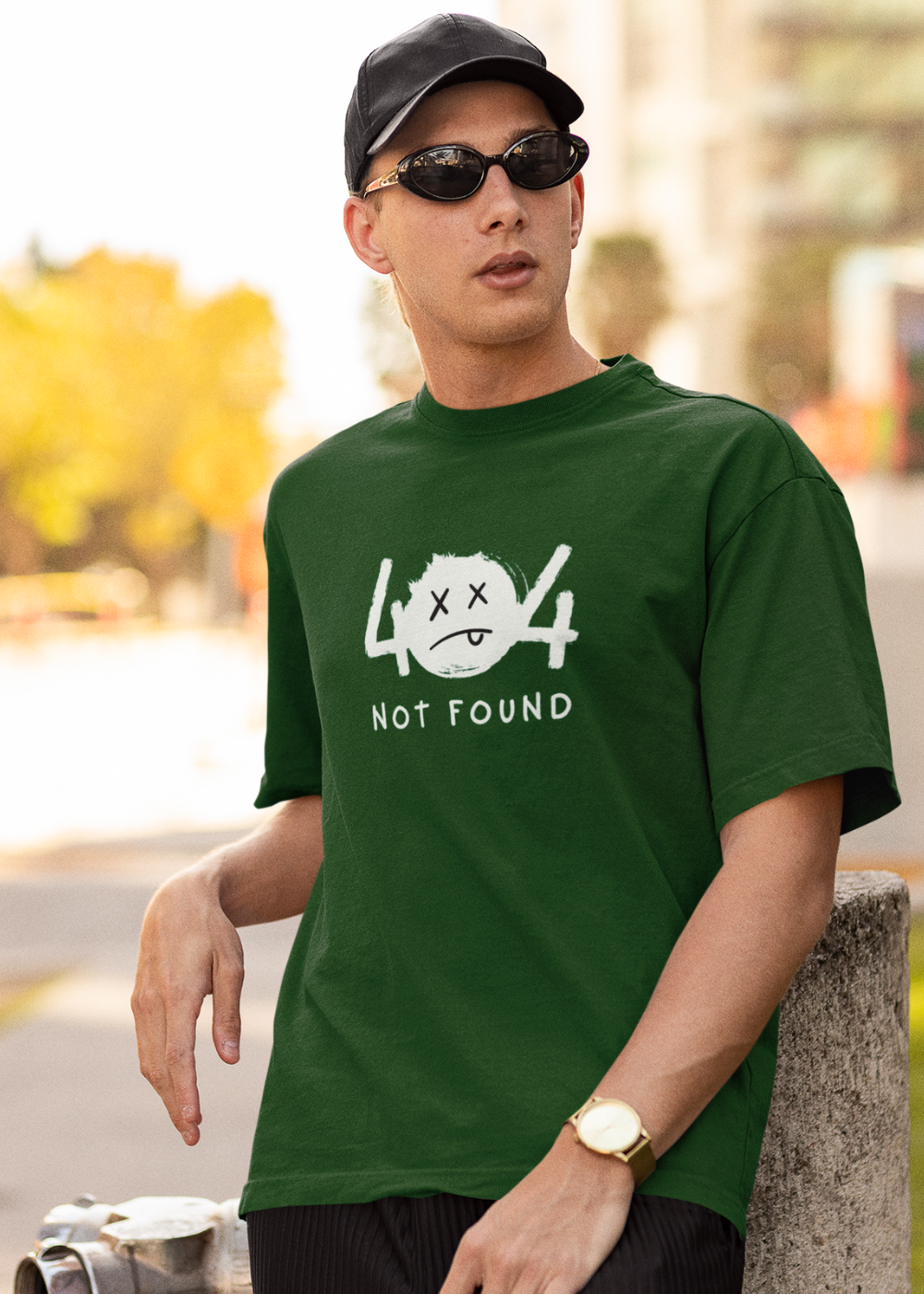 404 Not Found Oversized T Shirt for Men - Curious Case Clothing