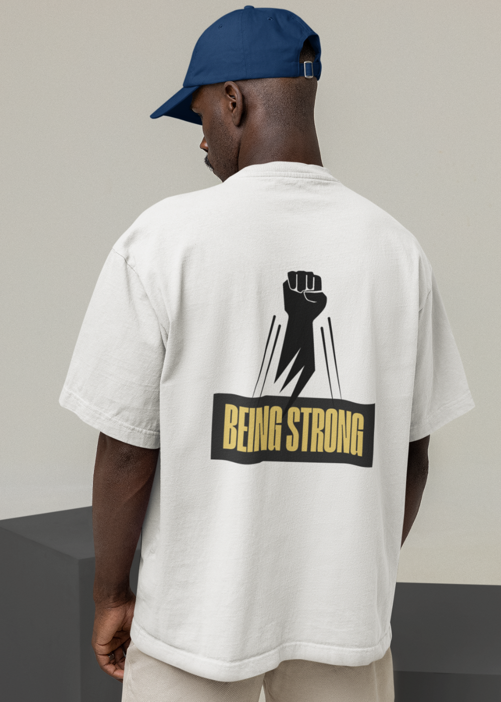 Being Strong Oversized T Shirt for Men - Curious Case Clothing