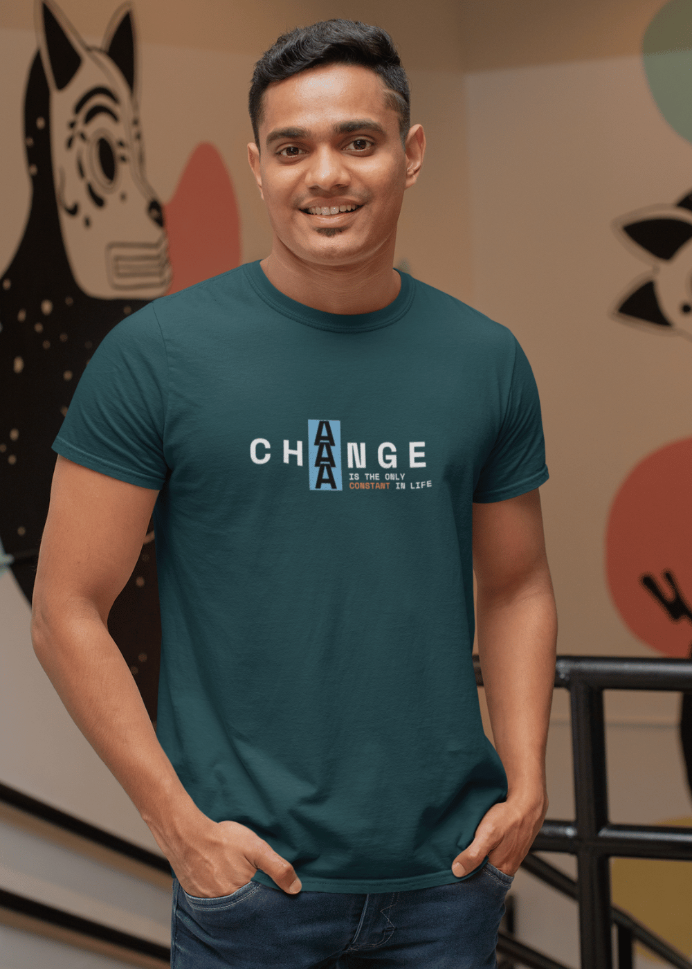Change Is Constant Regular Fit T Shirt for Men - Curious Case Clothing