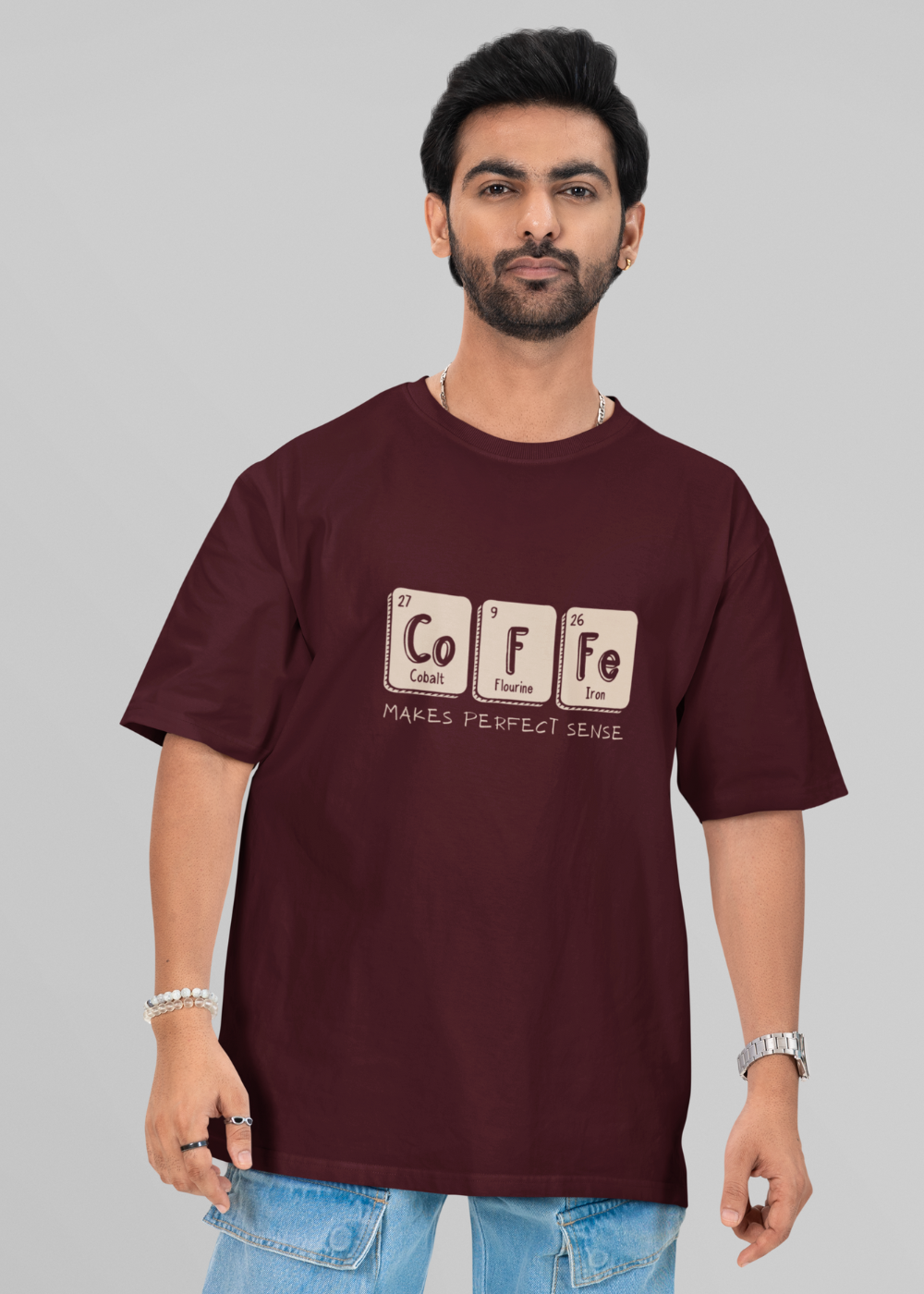 Scientific Coffee Oversized T Shirt for Men - Curious Case Clothing