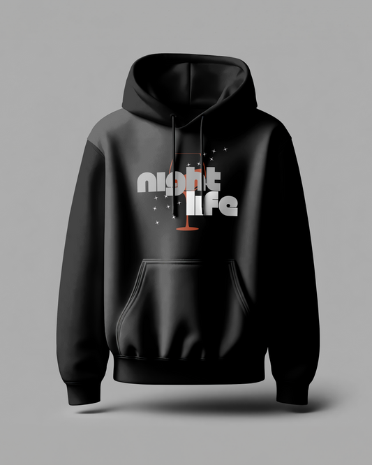 The Night Life Men's Hoodie - Black