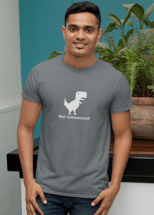Not Connected Classic Crew Neck T-Shirt for Men - Curious Case Clothing
