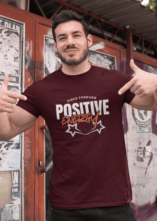 Positive Energy Classic Crew Neck T-Shirt for Men - Curious Case Clothing