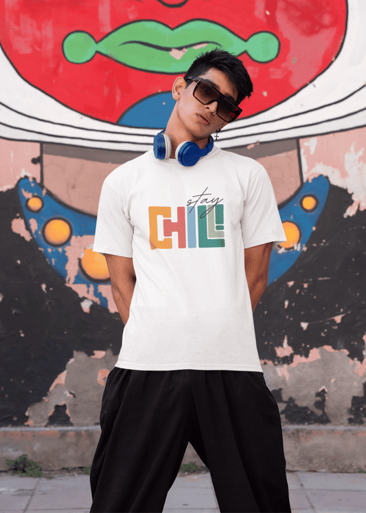 Stay Chill Classic Crew Neck T-Shirt for Men - Curious Case Clothing