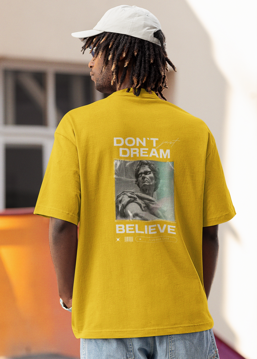 Don't Just Dream Believe Oversized T Shirt for Men - Curious Case Clothing