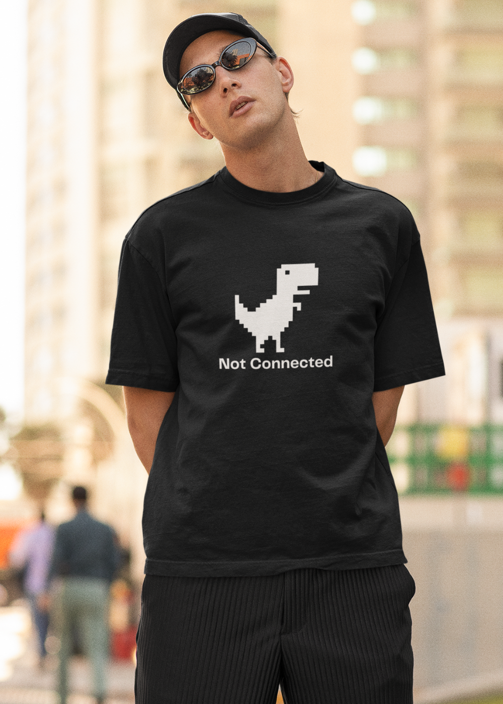 Not Connected Oversized T Shirt for Men - Curious Case Clothing