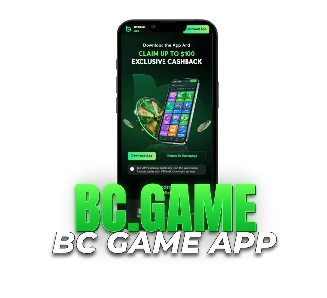 BC.GAME mobile app with casino games, rewards and exclusive cashback offers.